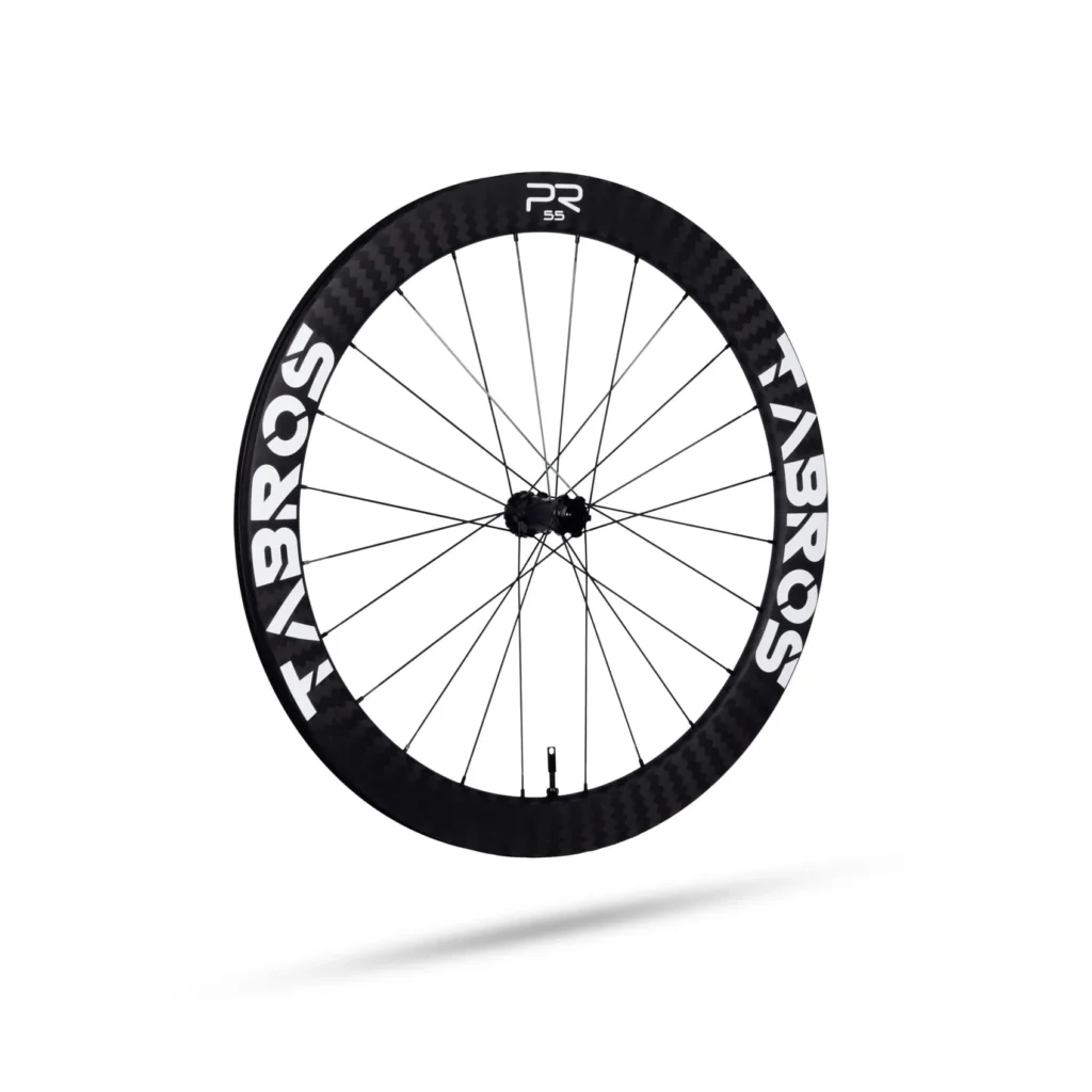 Ruota anteriore TABROS PR55 in carbonio vista angolata