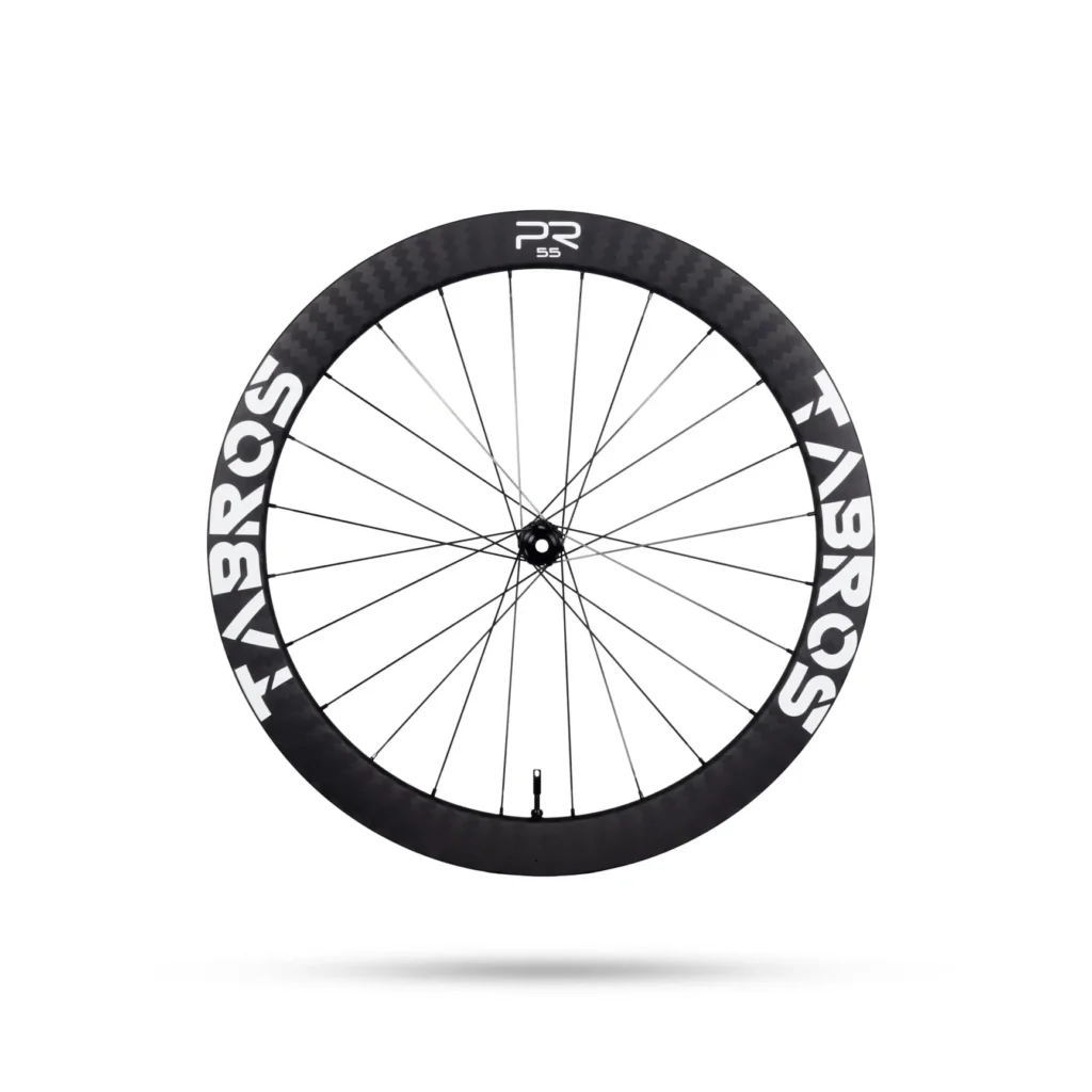 Ruota anteriore TABROS PR55 in carbonio vista frontale